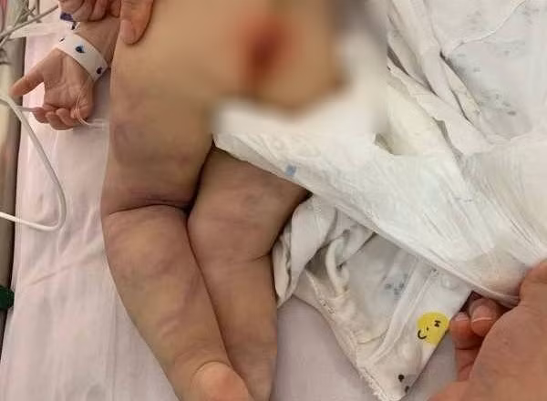 Bé 1 tuổi được đưa đến viện trong tình trạng bị chảy máu ở hậu môn, trên người có nhiều vết bầm tím