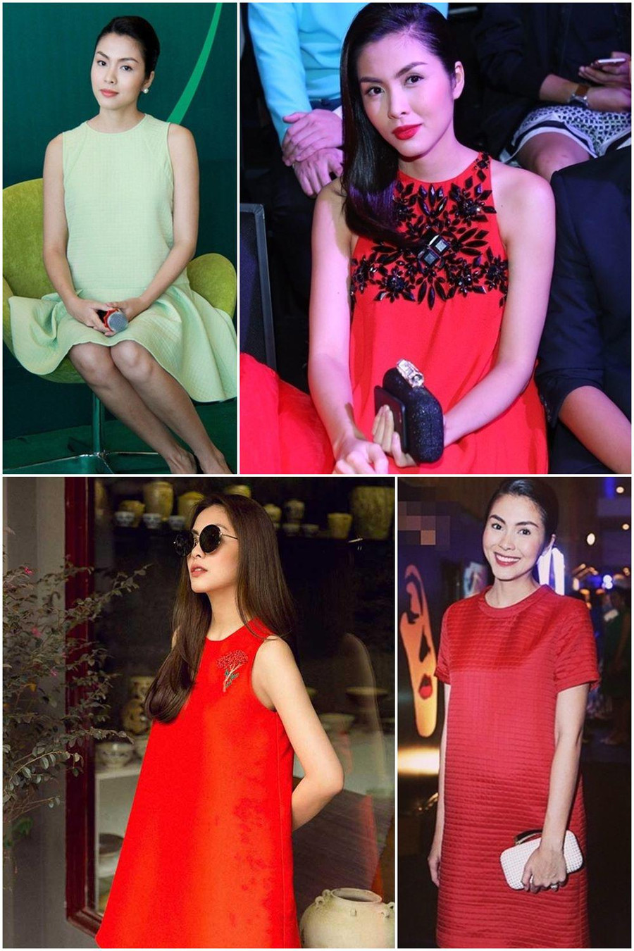 Tăng Thanh Hà cũng là một trong những cao thủ thuộc làng giấu bầu Vbiz. Bởi dường như suốt thời kì mang thai, ngọc nữ luôn chọn đầm dáng suông để kết thân. Dù vậy, trang phục mà Hà Tăng chọn luôn có độ nổi bật và điểm nhấn đơn giản để tránh làm cho phong cách trở nên nhàm chán.