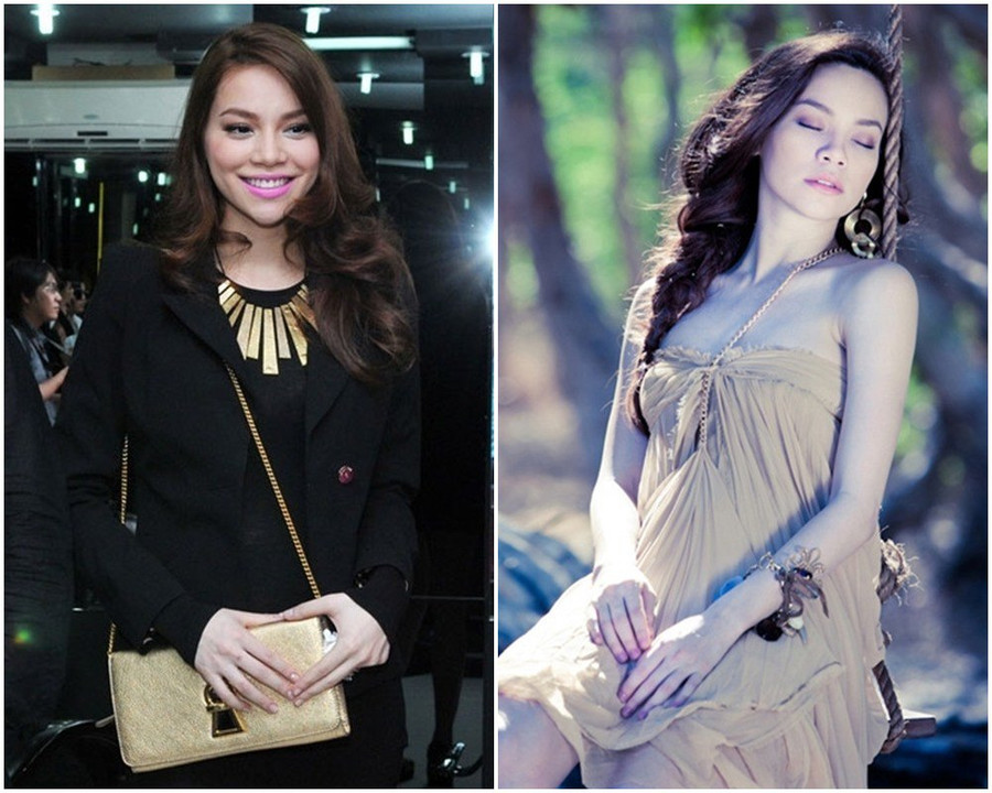 Mang bầu bé Subeo, Hà Hồ từ mỹ nhân chuyên diện đồ gợi cảm, ôm sát lại chuyển sang kết thân cùng những mẫu váy đầm rộng lùng bùng. Không những vậy, cô luôn dùng túi để che đi chiếc bụng đang dần lớn lên.