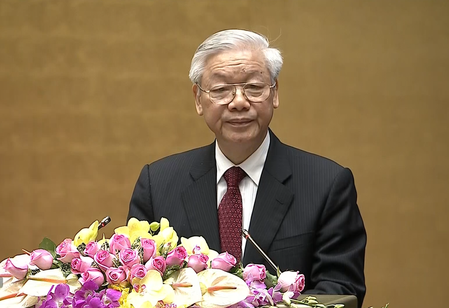 Tổng bí thư Nguyễn Phú Trọng phát biểu tại buổi lễ Tổng bí thư Nguyễn Phú Trọng phát biểu tại buổi lễ