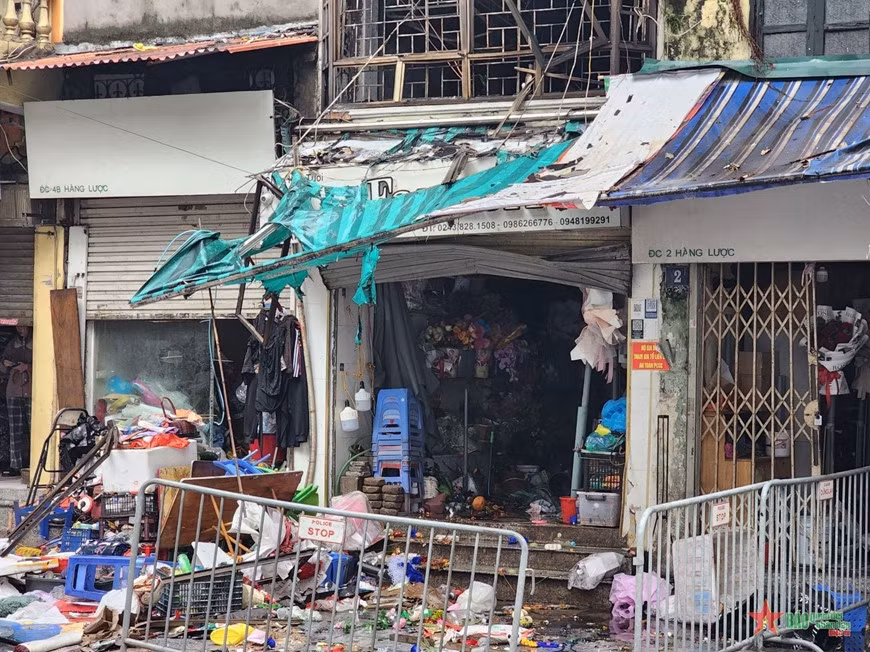 Hiện trường nơi xảy ra vụ hỏa hoạn.