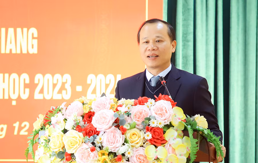 Ông Mai Sơn - Phó Chủ tịch Thường trực UBND tỉnh Bắc Giang phát biểu tại buổi lễ.