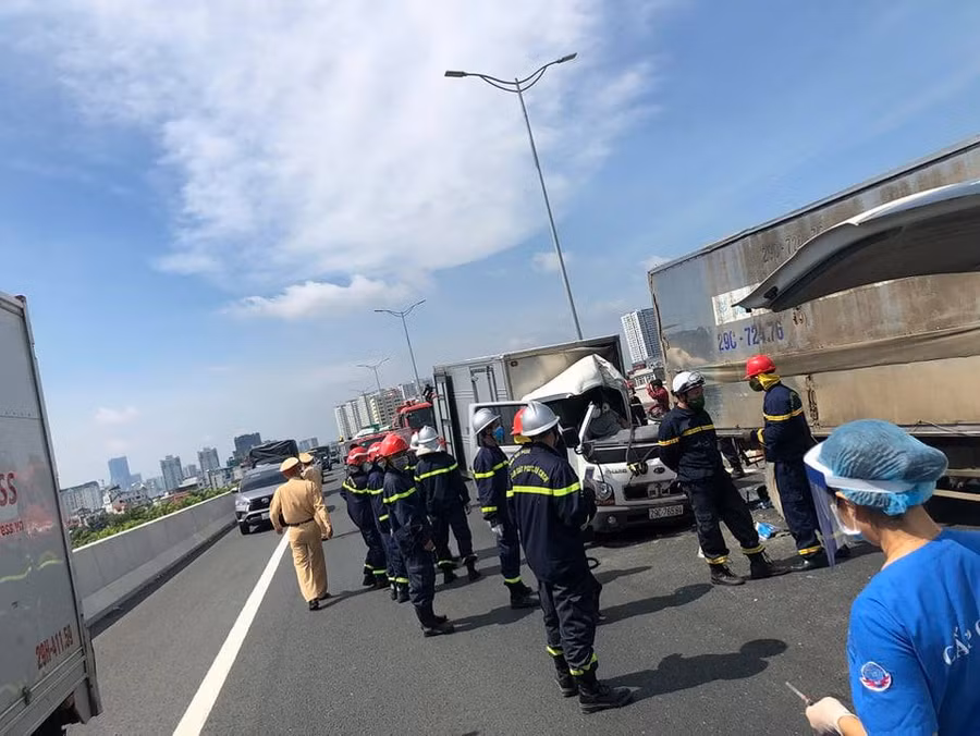 Hiện trường vụ tai nạn giao thông.