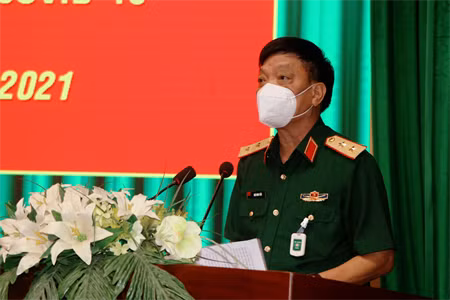 Trung tướng Ngô Minh Tiến, Phó Tổng Tham mưu trưởng phát biểu tại sự kiện.