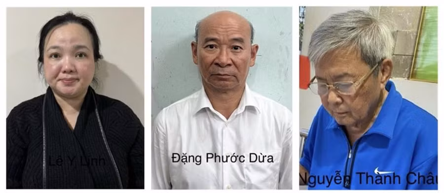 Từ trái qua: Lê Y Linh, Đặng Phước Dừa, Nguyễn Thành Châu.