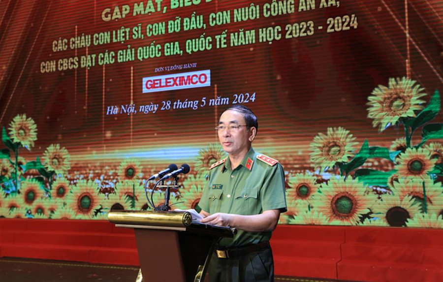 Thượng tướng Trần Quốc Tỏ - Thứ trưởng điều hành Bộ Công an phát biểu.