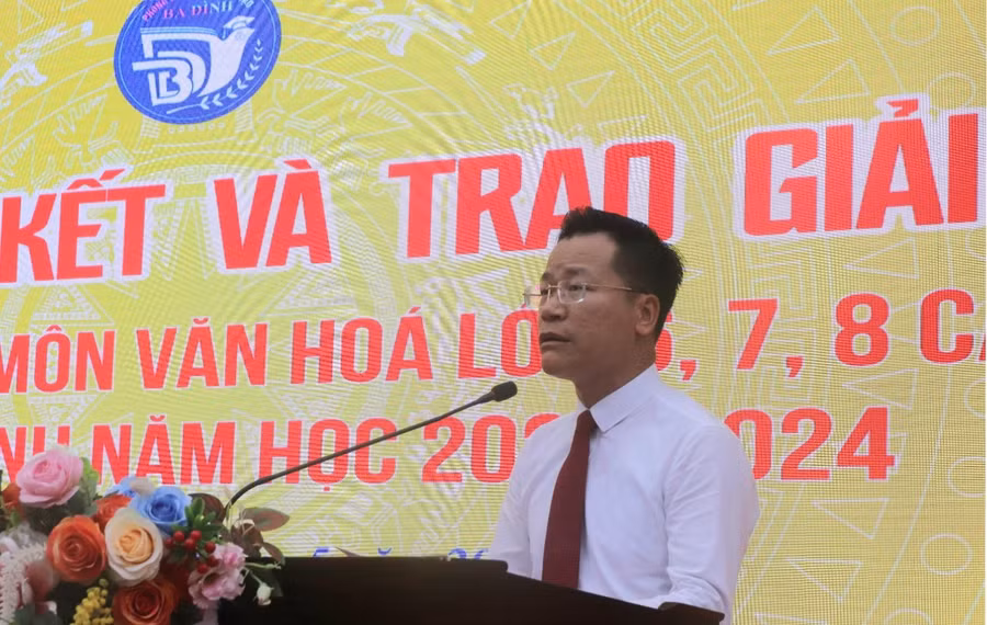 TS. Lê Đức Thuận - Trưởng phòng GD&amp;ĐT quận Ba Đình thông tin về kết quả kỳ thi.