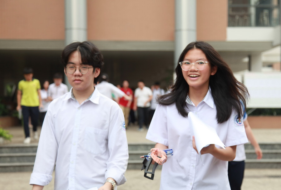 Thí sinh tự tin sau bài thi môn Ngữ văn.