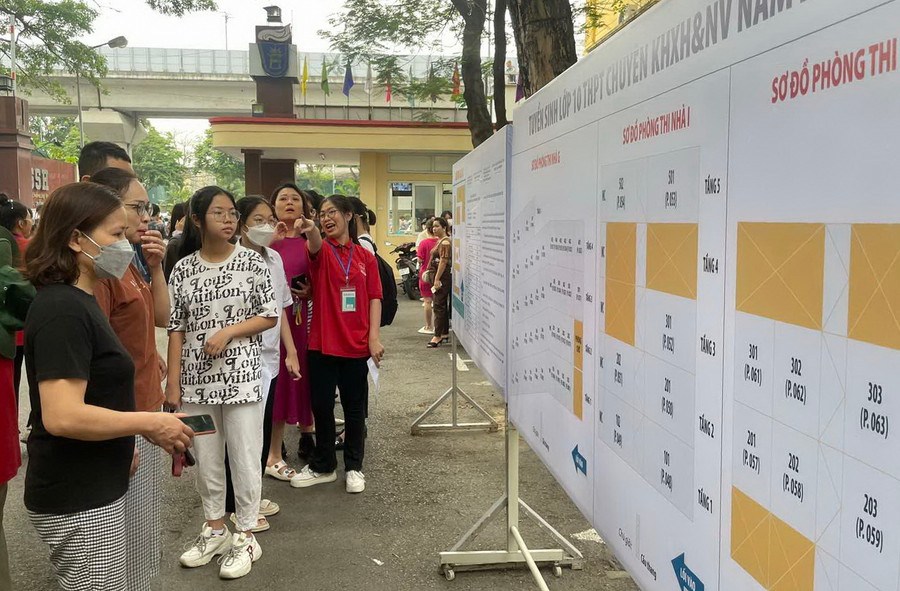 Các thí sinh dự kỳ thi tuyển sinh lớp 10 Trường THPT chuyên KHXH&NV. Các thí sinh dự kỳ thi tuyển sinh lớp 10 Trường THPT chuyên KHXH&NV.