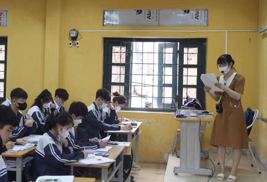 Một giờ học tại Trung tâm GDNN-GDTX huyện Hoài Đức.