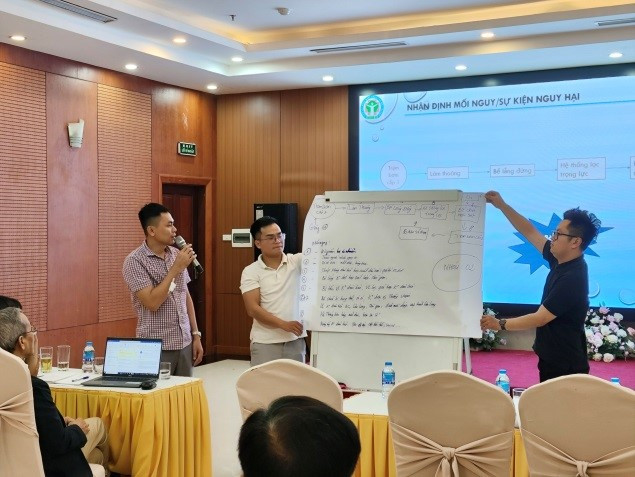 Một số hình ảnh làm bài tập nhóm của các Đại biểu tại lớp tập huấn.