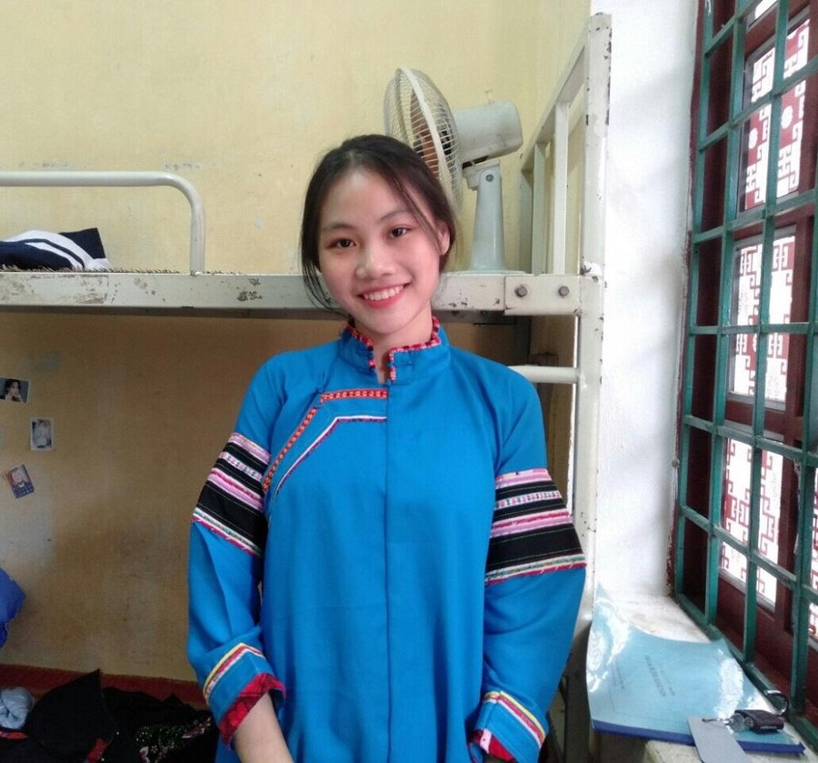 Lý Thị Thảo Vân lúc còn học ở trường nội trú. Ảnh NV.