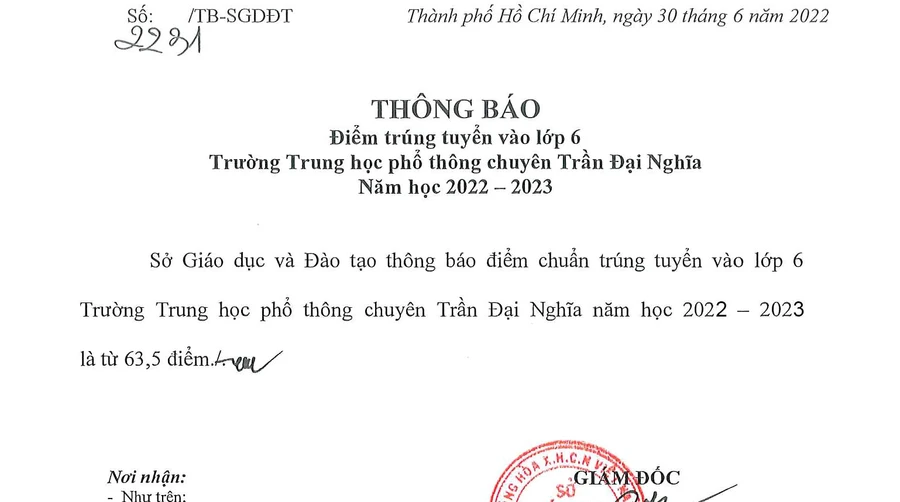 Văn bản của Sở GĐ&ĐT TP.HCM