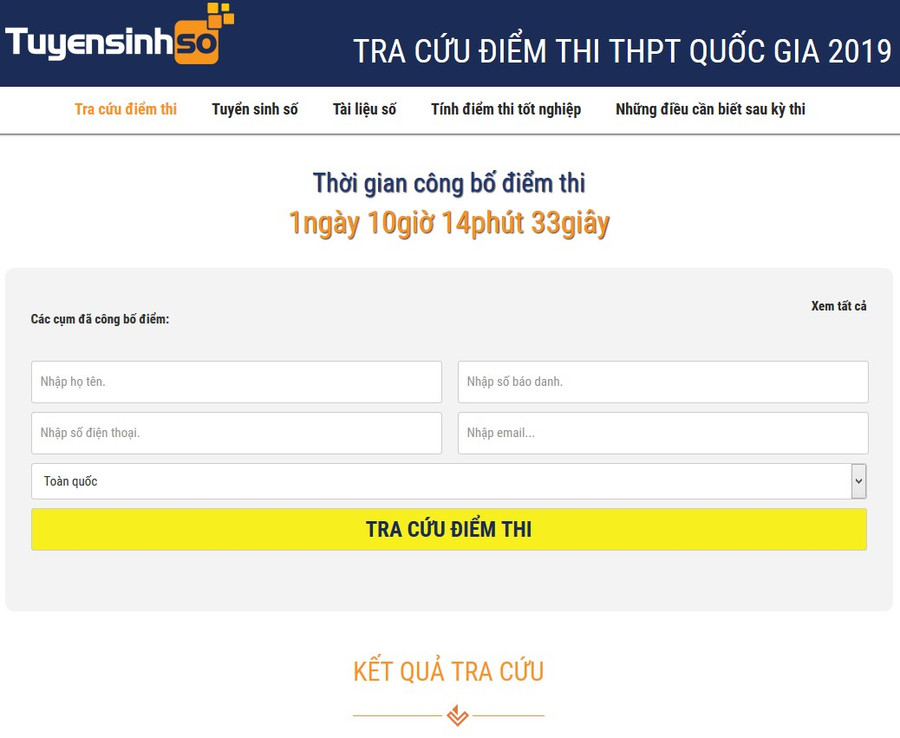 Xuất hiện trang web giả mạo công bố điểm thi THPT quốc gia 2019