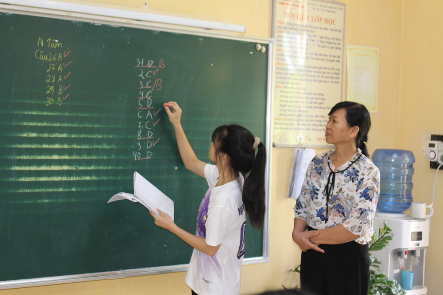 Cô Triệu Thị Khuyên - trường PTDT Nội trú tỉnh Bắc Giang hướng dẫn học trò luyện đề môn GDCD. Cô Triệu Thị Khuyên - trường PTDT Nội trú tỉnh Bắc Giang hướng dẫn học trò luyện đề môn GDCD.