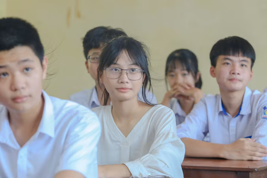 Học sinh lớp 10 trường THPT Gia Bình số 1 sẵn sàng cho năm học mới.