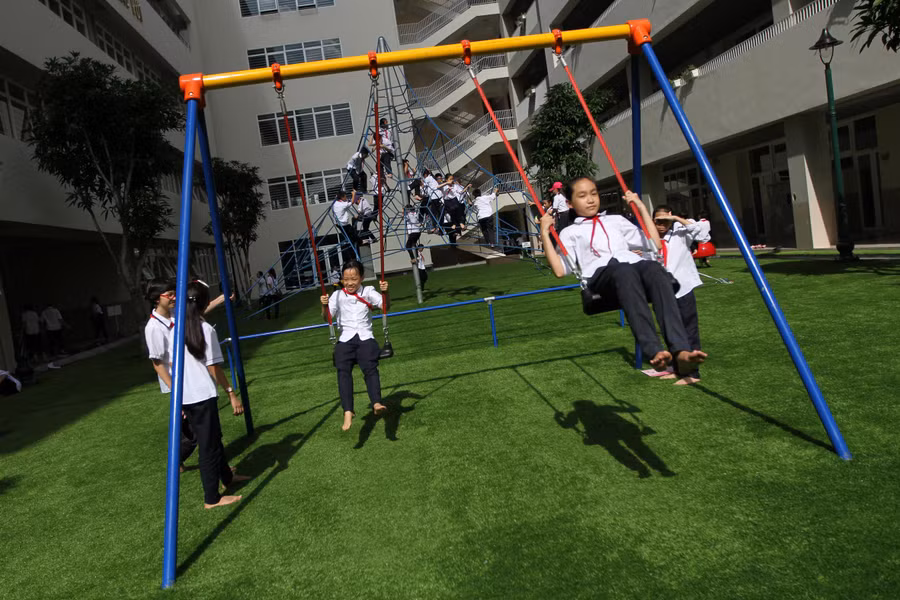 Các hoạt động thể dục, thể thao cũng gắn kết được học sinh. Ảnh HN. Các hoạt động thể dục, thể thao cũng gắn kết được học sinh. Ảnh HN.