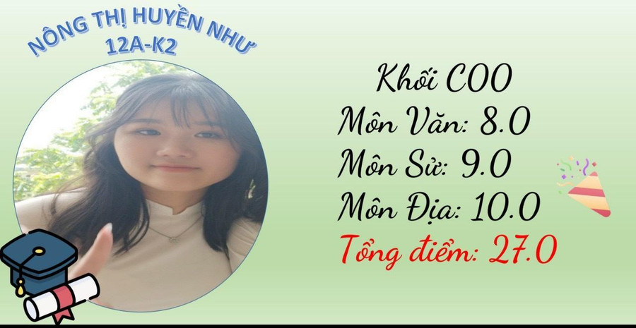 Nữ sinh Nông Thị Huyền Như sẽ đăng ký xét tuyển vào Trường ĐH Sư phạm Hà Nội. Ảnh NVCC. Nữ sinh Nông Thị Huyền Như sẽ đăng ký xét tuyển vào Trường ĐH Sư phạm Hà Nội. Ảnh NVCC.