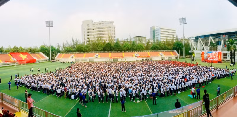 Sân vận động TDTU - nơi đội tuyển U22 VN đã có 5 buổi tập, trước giờ bóng lăn