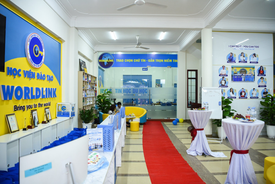 Một góc khuôn viên Trung tâm ngoại ngữ Worldlink số 19 tại Bắc Giang.