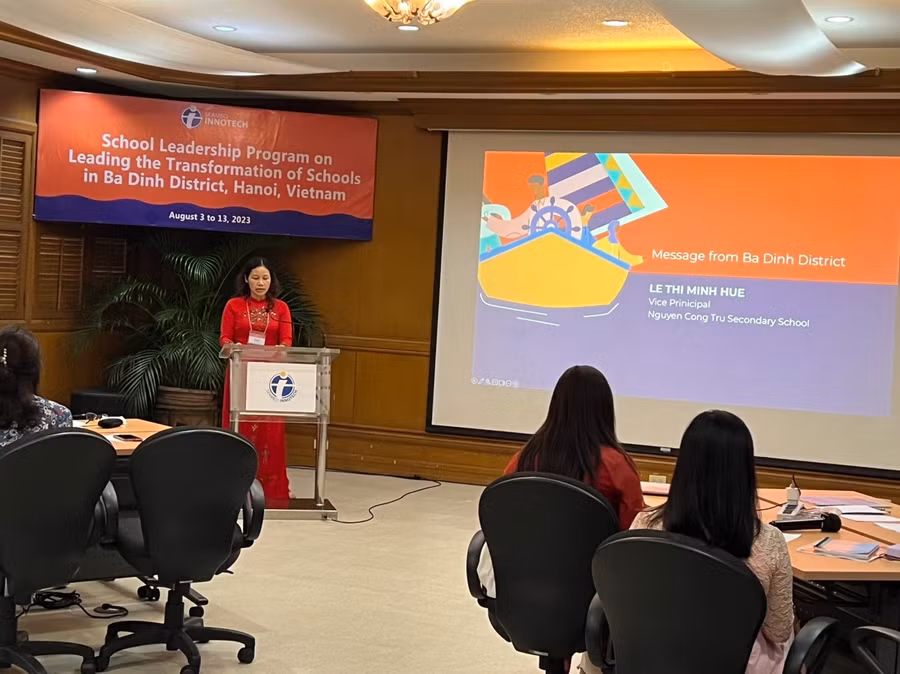 Giáo viên, cán bộ quản lý quận Ba Đình tham gia lớp tập huấn.