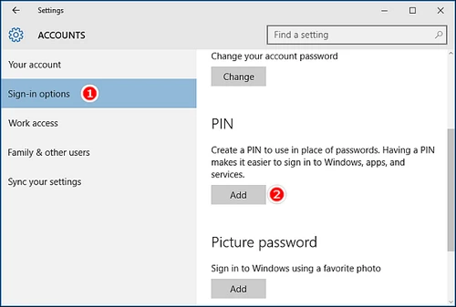 Cách thiết lập mã PIN cho Windows 10