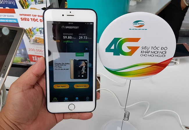 Tốc độ 4G tại Việt Nam vượt Mỹ và nhiều nước châu Âu