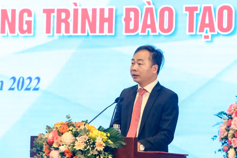 GS.TS Nguyễn Ngọc Hà - Phó Cục trưởng Cục Quản lý chất lượng (Bộ GD&amp;ĐT) phát biểu.