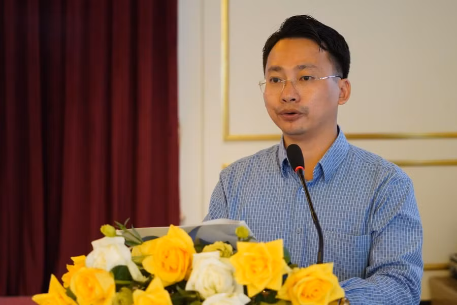 Ông Trần Trung Hiếu - Phó Giám đốc Sở Du lịch Hà Nội phát biểu tại Hội nghị.