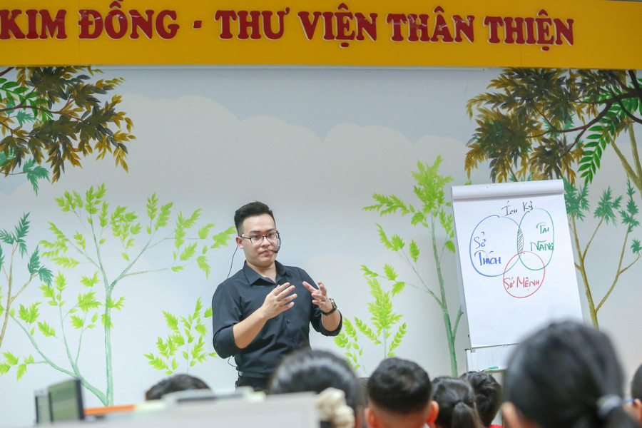 Giảng viên khơi gợi cảm hứng học tập cho học sinh tại buổi trải nghiệm kỹ năng sống. Giảng viên khơi gợi cảm hứng học tập cho học sinh tại buổi trải nghiệm kỹ năng sống.