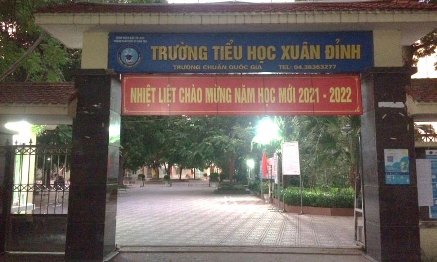 Trường tiểu học Xuân Đỉnh - nơi học sinh tử vong thương tâm đang theo học.