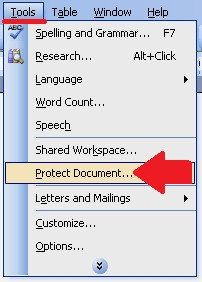 Bảo mật file Word: Với Word 2003, các bạn vào tab Tools rồi Protect Document (mũi tên) và làm các bước cài đặt tương tự như Word 2010 và 2013. 3-Bao-mat-file-Word-2003-2007-2010-2013.jpg