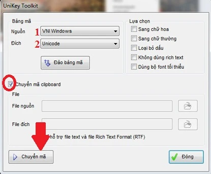 Cách chuyển mã font bằng UniKey