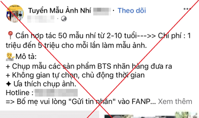 Cảnh giác trước các trang facebook tuyển mẫu ảnh nhí