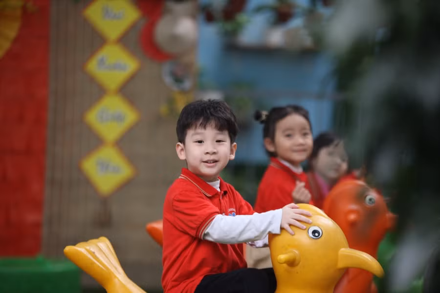 Học sinh Trường Mầm non Sao Mai.