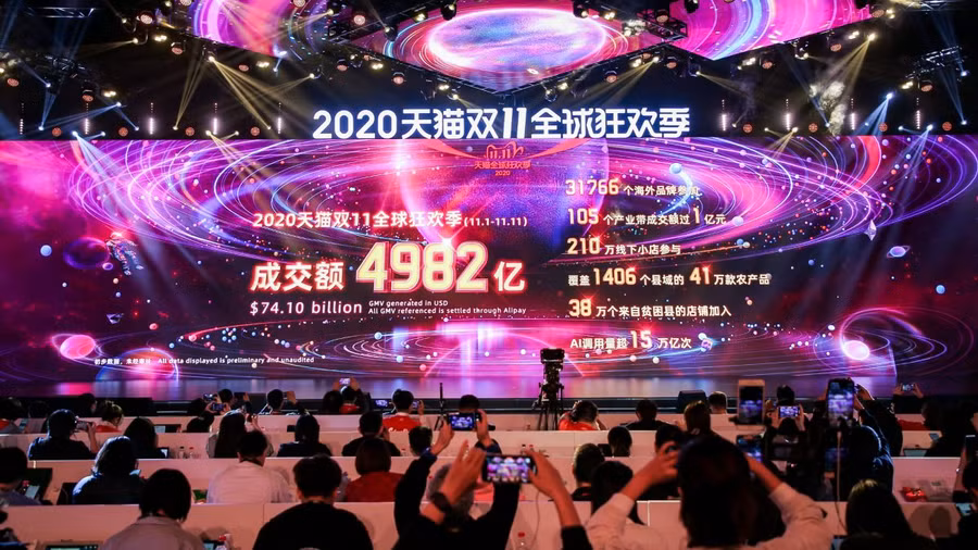 Tập đoàn Alibaba đã công bố tổng giá trị hàng hóa của Lễ hội mua sắm toàn cầu 11.11 năm 2020