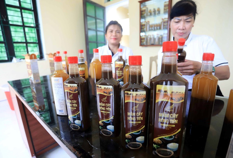 Thương hiệu mắm cáy Hồng Tiến.