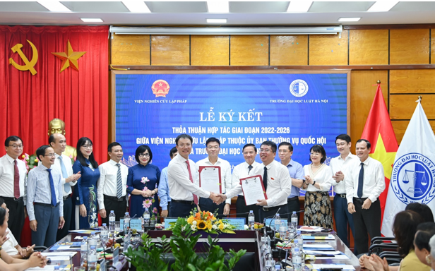 Lễ ký kết thỏa thuận hợp tác giai đoạn 2022-2026 giữa Viện Nghiên cứu Lập pháp và Trường ĐH Luật Hà Nội. Lễ ký kết thỏa thuận hợp tác giai đoạn 2022-2026 giữa Viện Nghiên cứu Lập pháp và Trường ĐH Luật Hà Nội.