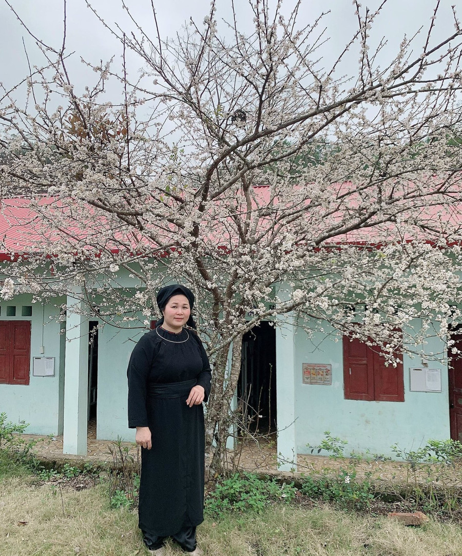 Cô Nông Thị Quỳnh (hiện là giáo viên Trường PTDTBT Tiểu học và THCS Hòa Bình. Ảnh NVCC.