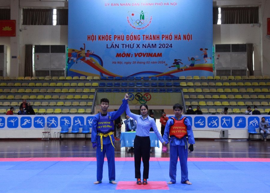 Học sinh Hà Nội sôi nổi tranh tài Vovinam Hội khỏe Phù Đổng.