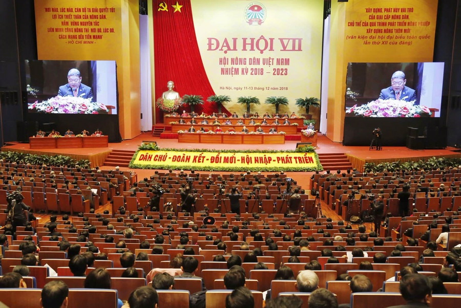 Đại hội đại biểu toàn quốc Hội Nông dân Việt Nam lần thứ VII. Ảnh: VGP Đại hội đại biểu toàn quốc Hội Nông dân Việt Nam lần thứ VII. Ảnh: VGP