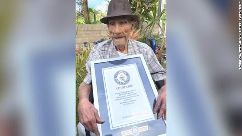 Cụ Emilio Flores Márquez được Tổ chức Guinness Thế giới xác nhận là người đàn ông sống thọ nhất thế giới.