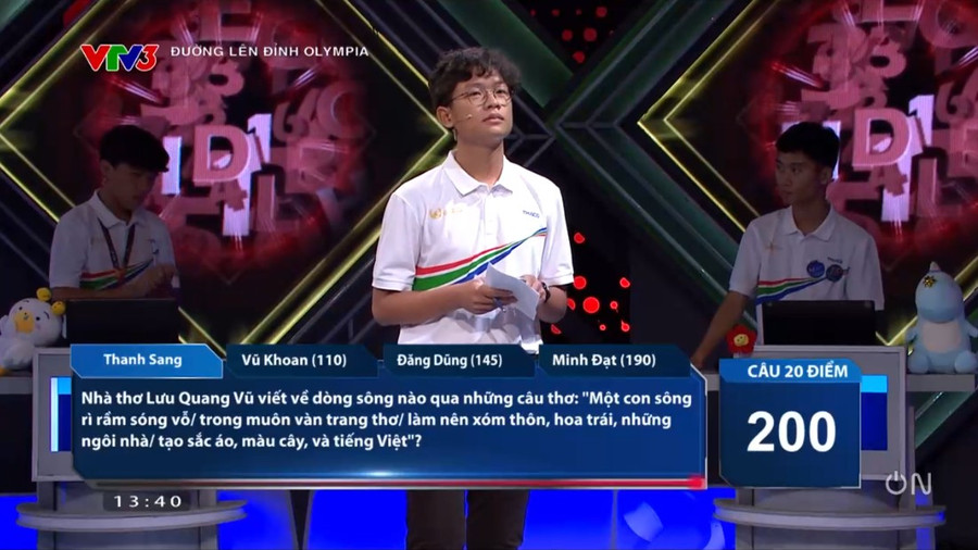 Thanh Sang đang có 180 điểm, về đích với gói câu hỏi 20-20-20 điểm. Thanh Sang đang có 180 điểm, về đích với gói câu hỏi 20-20-20 điểm.
