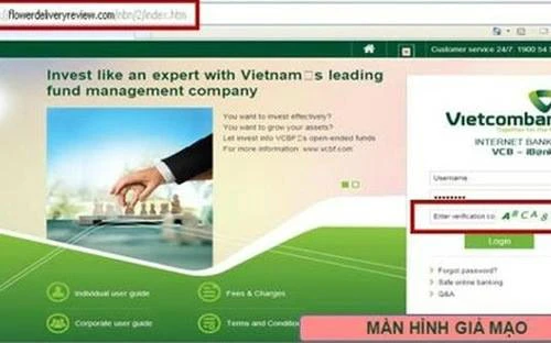 Nguy cơ mất tài khoản ngân hàng từ những trang web giả mạo