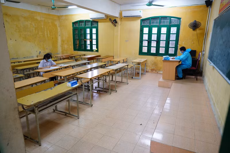 Thí sinh Chử Thị Phương D trước giờ thi