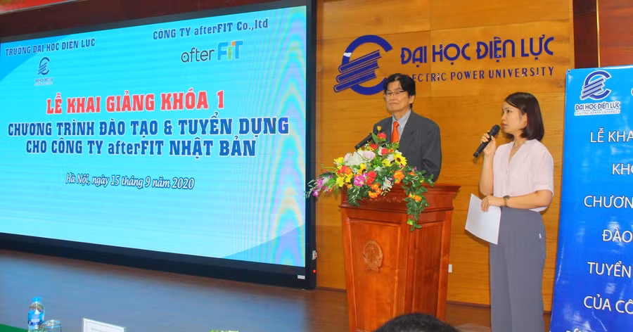 Ông MakiGuchi Morio - Tổng giám đốc Công ty TNHH afterFIT Việt Nam thông tin về khóa đào tạo.