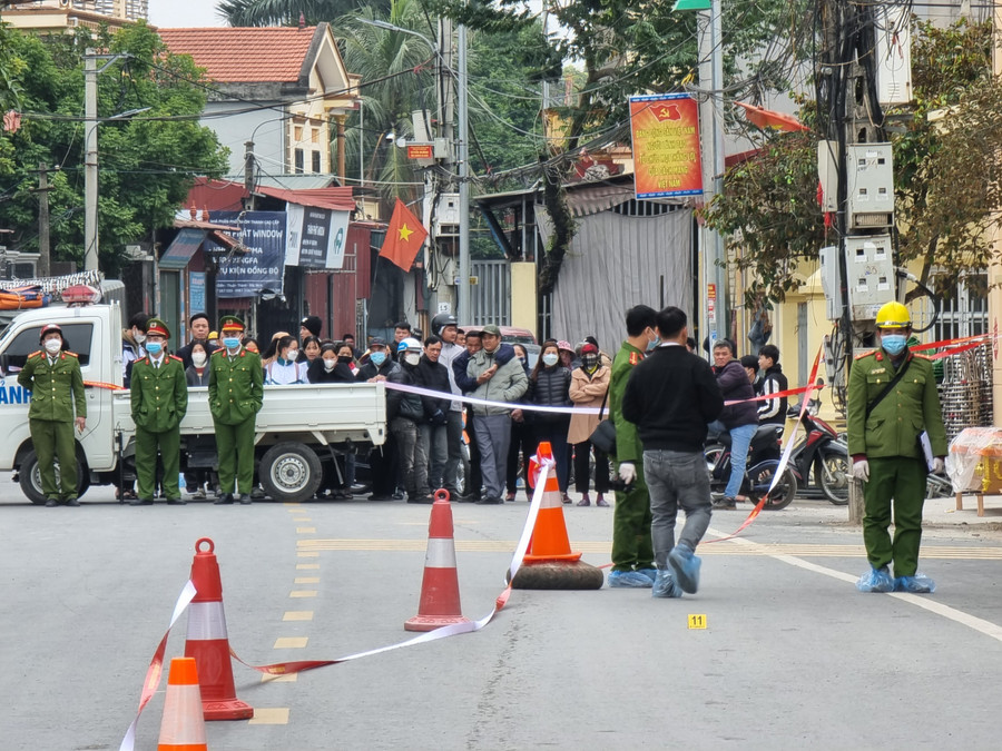 Khu vực hiện trường vụ án mạng.