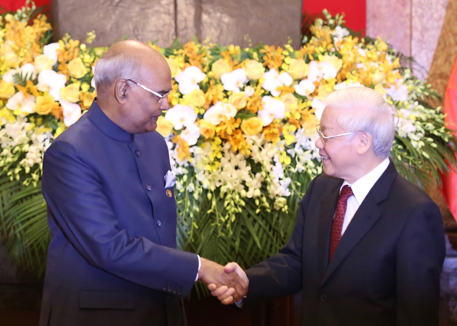 Tổng Bí thư, Chủ tịch nước Nguyễn Phú Trọng và Tổng thống Ấn Độ Ram Nath Kovind. Ảnh: VGP/Nhật Bắc Tổng Bí thư, Chủ tịch nước Nguyễn Phú Trọng và Tổng thống Ấn Độ Ram Nath Kovind. Ảnh: VGP/Nhật Bắc