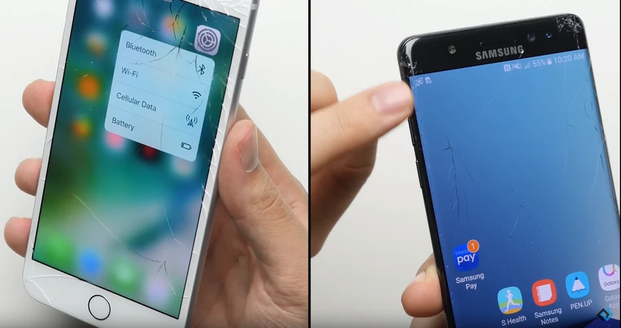 iPhone 7 Plus hay Galaxy Note 7 “chết trước” khi bị thả rơi?