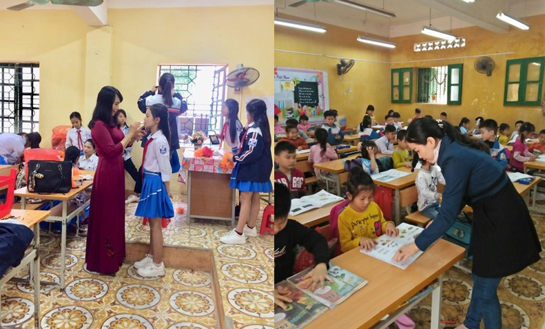 Dù mang tâm trạng lo lắng nhưng các cô vẫn nhiệt tình dạy học trò